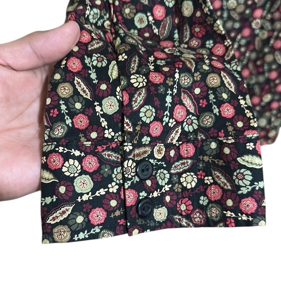 CJ Banks Button Down Blouse Floral Long Sleeves 100% Cotton Size 1X - Picture 4 of 7
